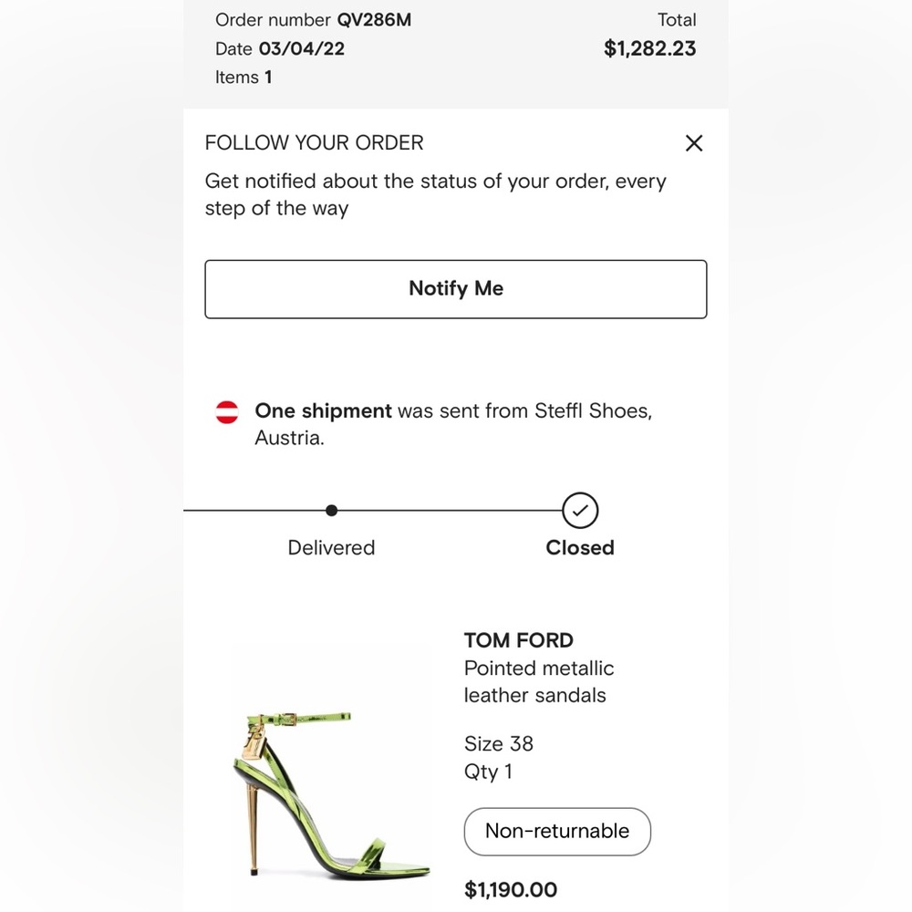 Tom Ford Metallic Lime Green Ankle-Strap Sandals - Picture 5 of 8